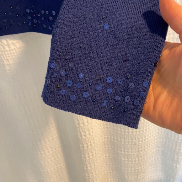 #8 Villager Liz Claiborne Cardigan Sequins WM SZ M 💖 - Picture 5 of 11